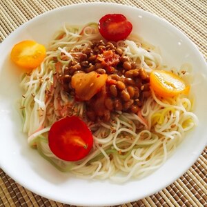 納豆キムチ♡そうめん